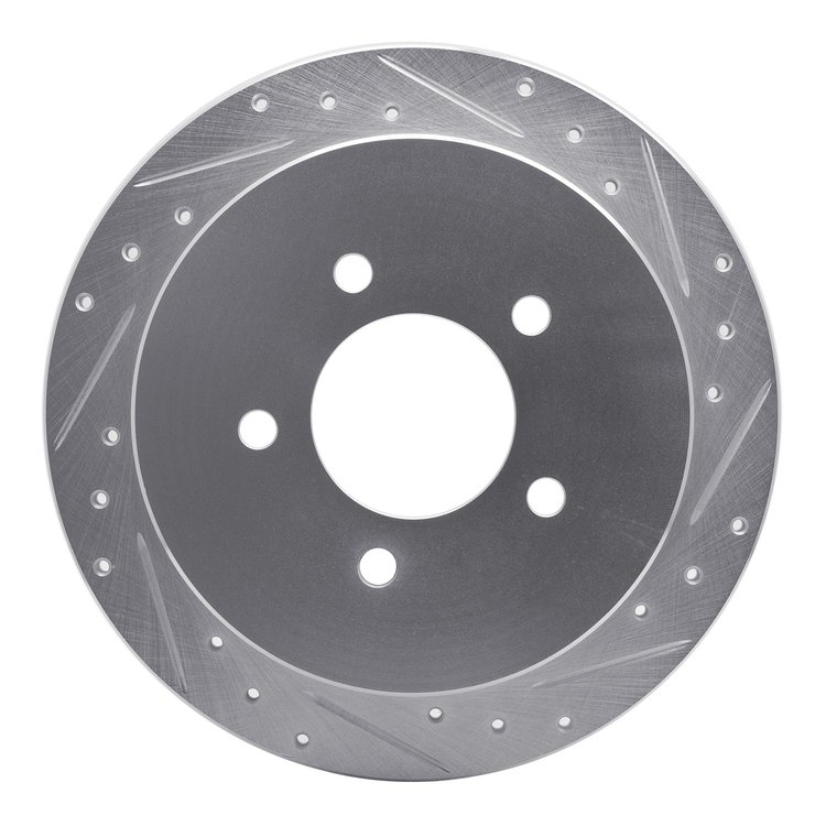 631-54173R Drilled/Slotted Brake Rotor [Silver], 1997-2004 Ford/Lincoln/Mercury/Mazda, Position: Rear Right