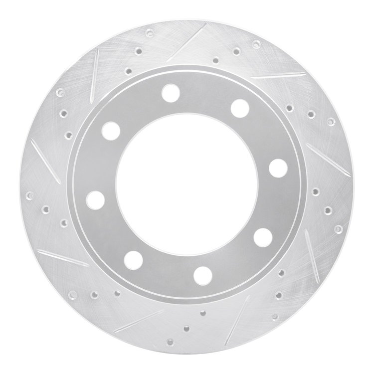 631-54174L Drilled/Slotted Brake Rotor [Silver], 1999-2005 Ford/Lincoln/Mercury/Mazda, Position: Front Left