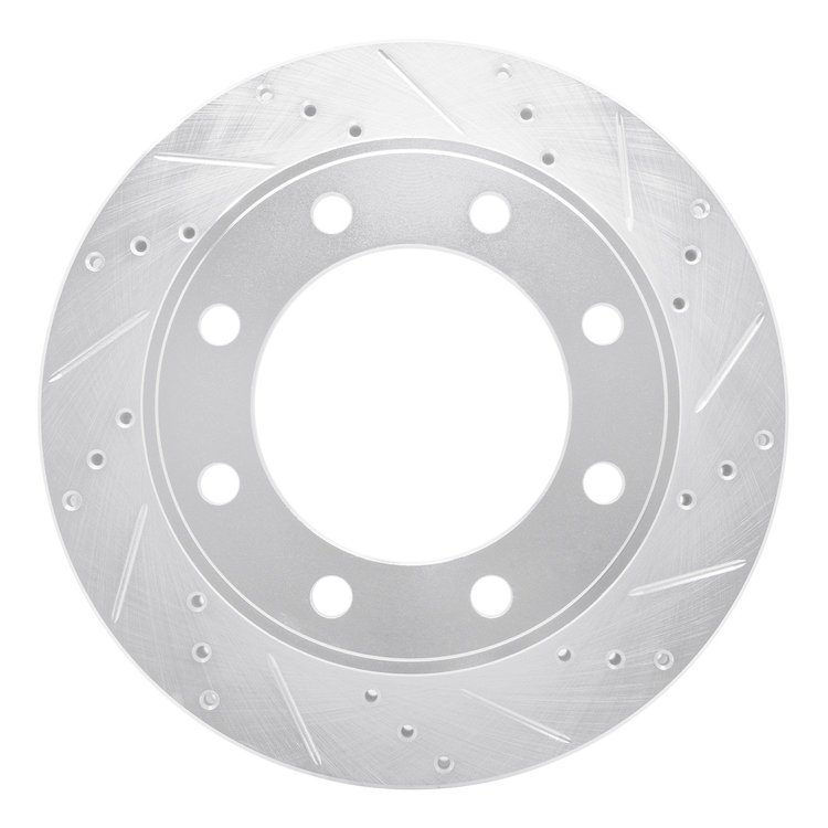 631-54174R Drilled/Slotted Brake Rotor [Silver], 1999-2005 Ford/Lincoln/Mercury/Mazda, Position: Front Right
