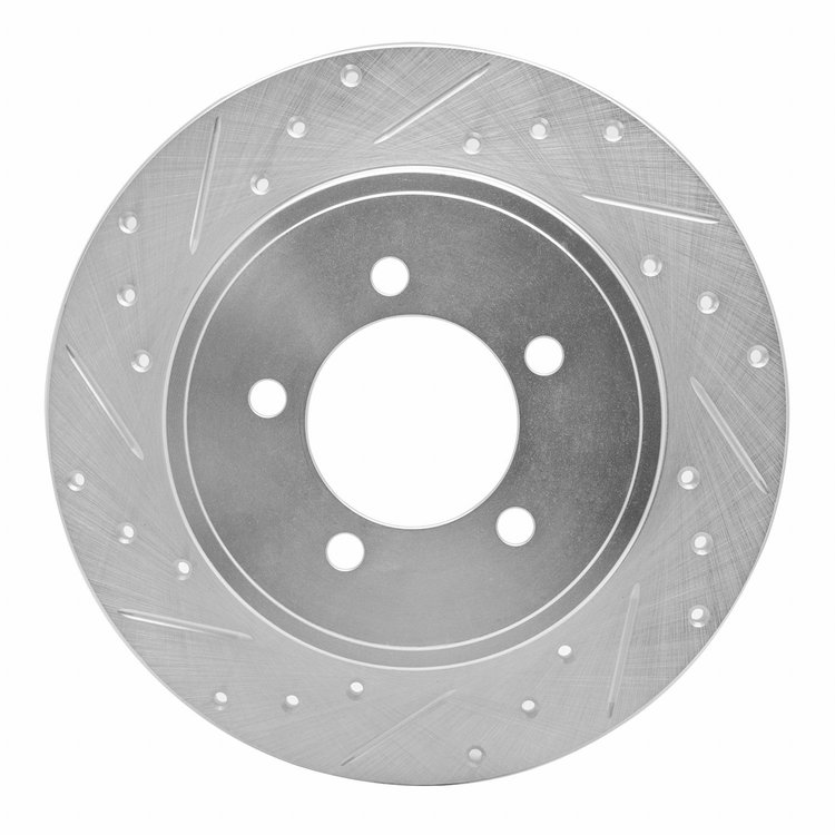 631-54178L Drilled/Slotted Brake Rotor [Silver], 2002-2010 Ford/Lincoln/Mercury/Mazda, Position: Rear Left