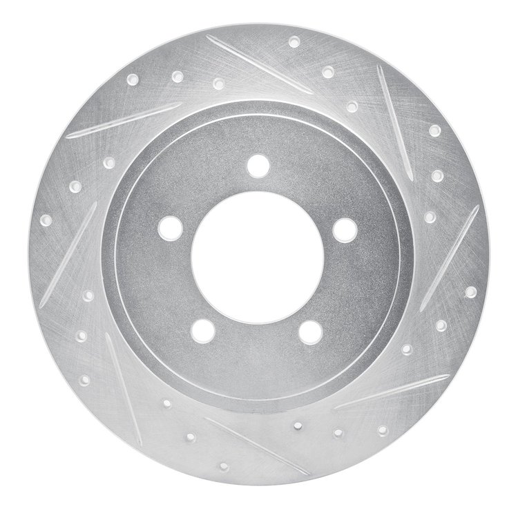 631-54178R Drilled/Slotted Brake Rotor [Silver], 2002-2010 Ford/Lincoln/Mercury/Mazda, Position: Rear Right