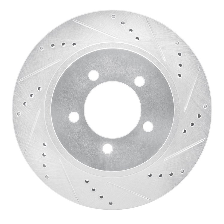 631-54179R Drilled/Slotted Brake Rotor [Silver], 2002-2005 Ford/Lincoln/Mercury/Mazda, Position: Front Right