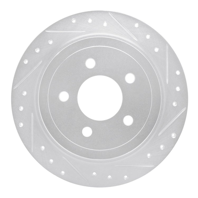 631-54182R Drilled/Slotted Brake Rotor [Silver], 2003-2005 Ford/Lincoln/Mercury/Mazda, Position: Rear Right