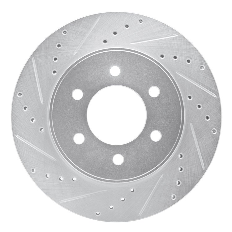 631-54186L Drilled/Slotted Brake Rotor [Silver], 2004-2008 Ford/Lincoln/Mercury/Mazda, Position: Front Left