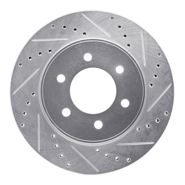 631-54186R Drilled/Slotted Brake Rotor [Silver], 2004-2008 Ford/Lincoln/Mercury/Mazda, Position: Front Right