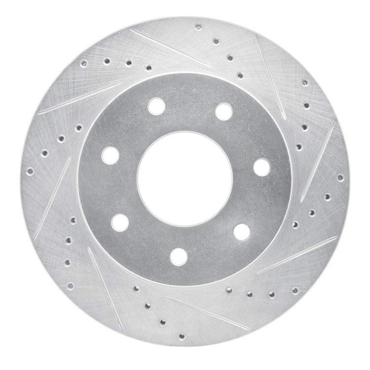631-54187R Drilled/Slotted Brake Rotor [Silver], 2004-2008 Ford/Lincoln/Mercury/Mazda, Position: Front Right