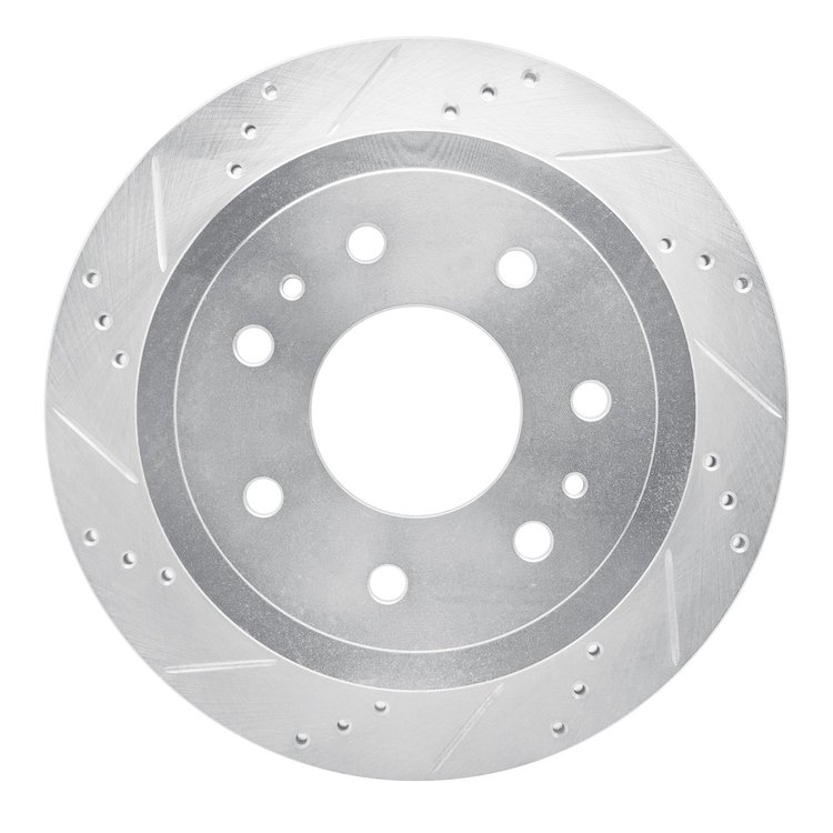 631-54189L Drilled/Slotted Brake Rotor [Silver], 2004-2011 Ford/Lincoln/Mercury/Mazda, Position: Rear Left