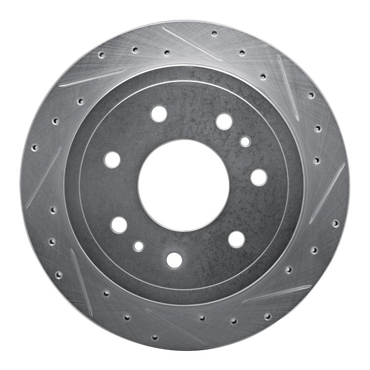 631-54189R Drilled/Slotted Brake Rotor [Silver], 2004-2011 Ford/Lincoln/Mercury/Mazda, Position: Rear Right