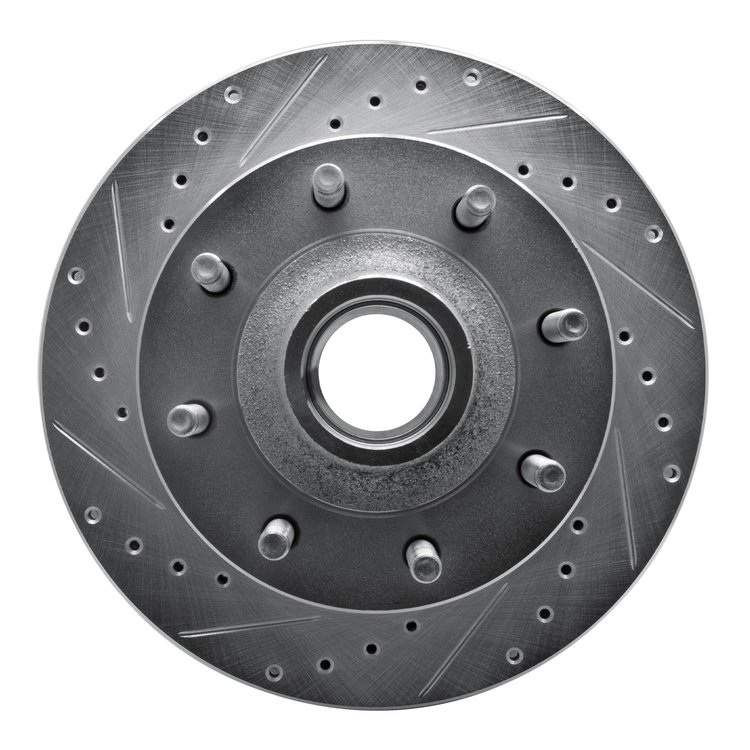 631-54190L Drilled/Slotted Brake Rotor [Silver], 2003-2005 Ford/Lincoln/Mercury/Mazda, Position: Front Left