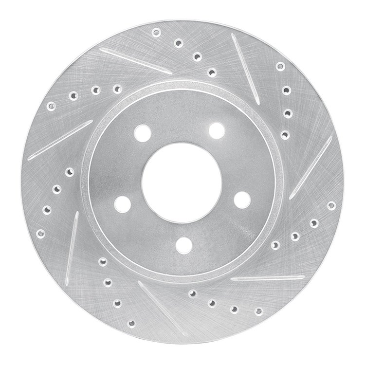 631-54193R Drilled/Slotted Brake Rotor [Silver], 2005-2012 Ford/Lincoln/Mercury/Mazda, Position: Front Right