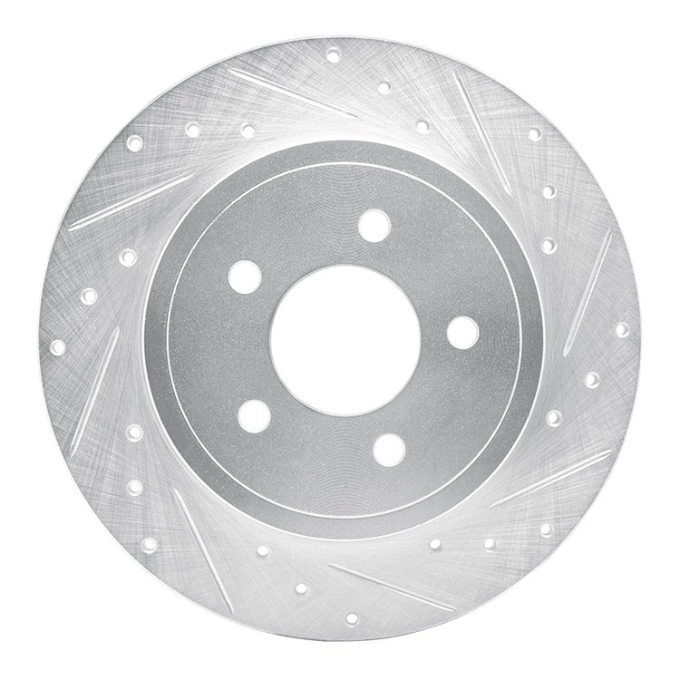 631-54194R Drilled/Slotted Brake Rotor [Silver], 2005-2008 Ford/Lincoln/Mercury/Mazda, Position: Rear Right