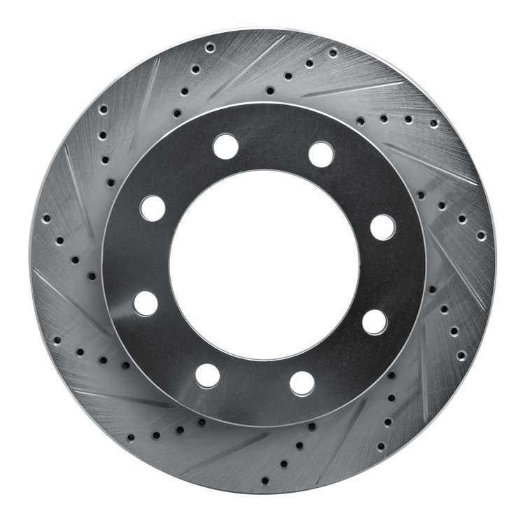 631-54196L Drilled/Slotted Brake Rotor [Silver], 2005-2012 Ford/Lincoln/Mercury/Mazda, Position: Front Left,Fr Left