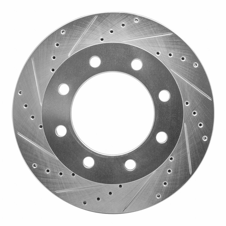 631-54198L Drilled/Slotted Brake Rotor [Silver], 2005-2012 Ford/Lincoln/Mercury/Mazda, Position: Front Left