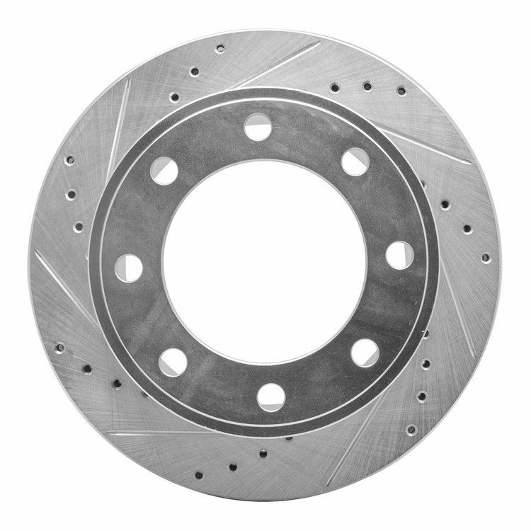 631-54199L Drilled/Slotted Brake Rotor [Silver], 2005-2012 Ford/Lincoln/Mercury/Mazda, Position: Rear Left