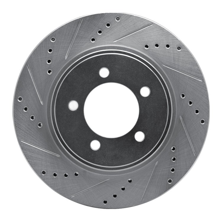 631-54203L Drilled/Slotted Brake Rotor [Silver], 2006-2010 Ford/Lincoln/Mercury/Mazda, Position: Front Left