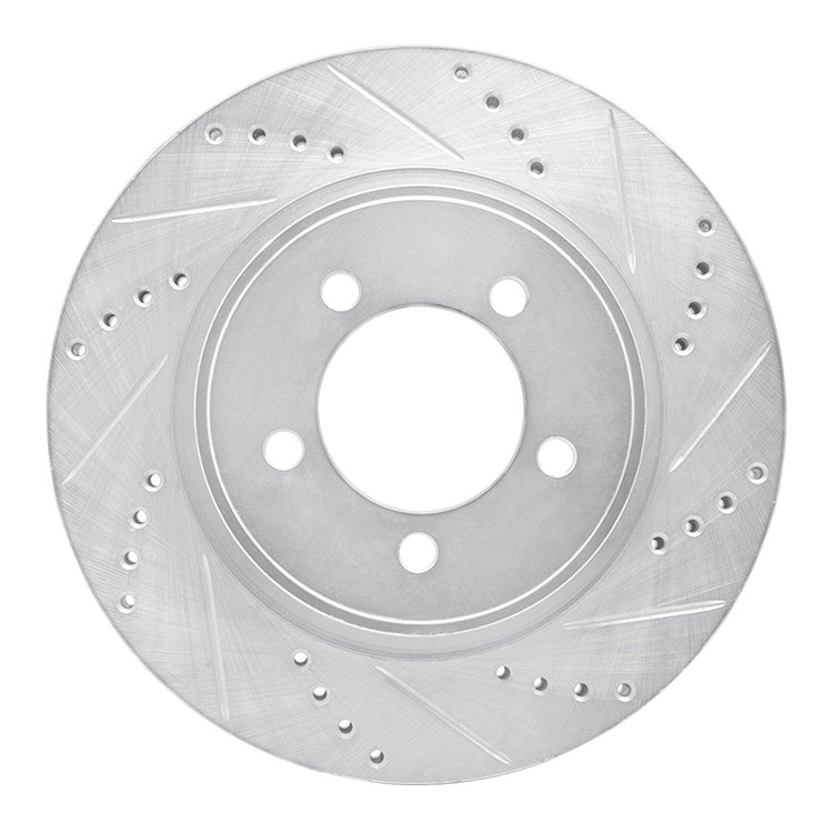 631-54203R Drilled/Slotted Brake Rotor [Silver], 2006-2010 Ford/Lincoln/Mercury/Mazda, Position: Front Right