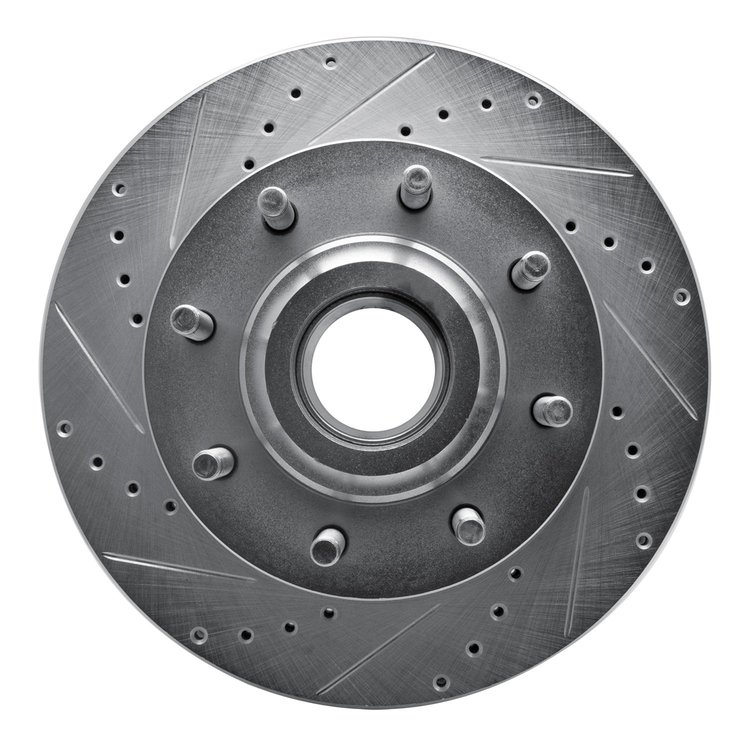 631-54206L Drilled/Slotted Brake Rotor [Silver], 2006-2012 Ford/Lincoln/Mercury/Mazda, Position: Front Left