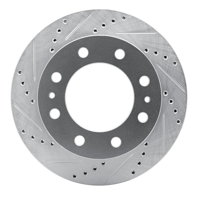 631-54207L Drilled/Slotted Brake Rotor [Silver], 2006-2010 Ford/Lincoln/Mercury/Mazda, Position: Front Left