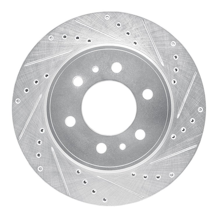 631-54215R Drilled/Slotted Brake Rotor [Silver], 2009-2009 Ford/Lincoln/Mercury/Mazda, Position: Front Right