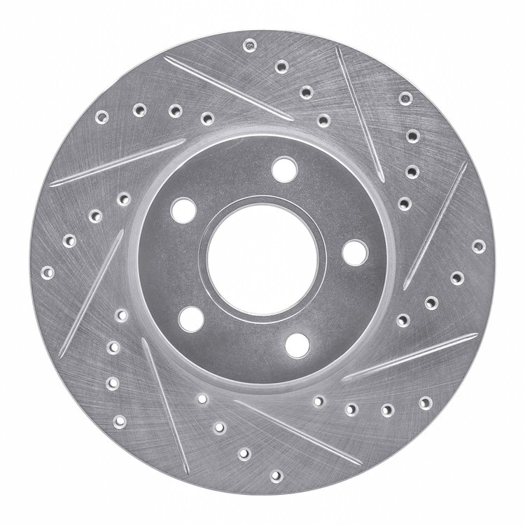 631-54217R Drilled/Slotted Brake Rotor [Silver], 2010-2013 Ford/Lincoln/Mercury/Mazda, Position: Front Right