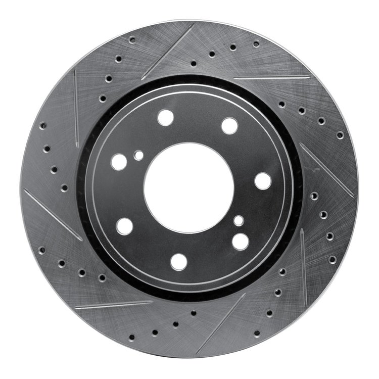 631-54219L Drilled/Slotted Brake Rotor [Silver], 2010-2014 Ford/Lincoln/Mercury/Mazda, Position: Front Left