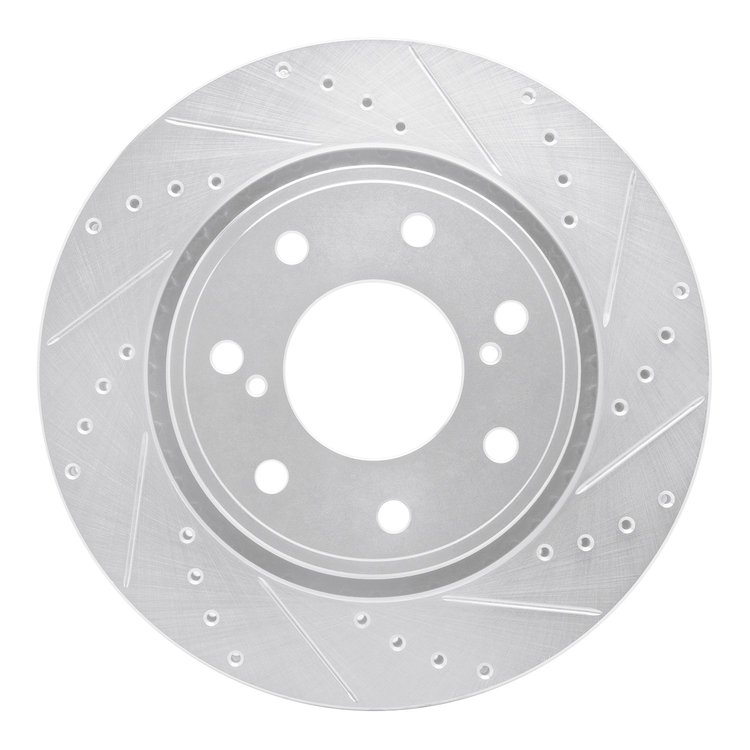 631-54219R Drilled/Slotted Brake Rotor [Silver], 2010-2014 Ford/Lincoln/Mercury/Mazda, Position: Front Right