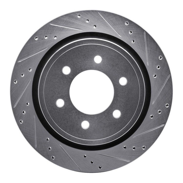 631-54220R Drilled/Slotted Brake Rotor [Silver], 2012-2020 Ford/Lincoln/Mercury/Mazda, Position: Rear Right