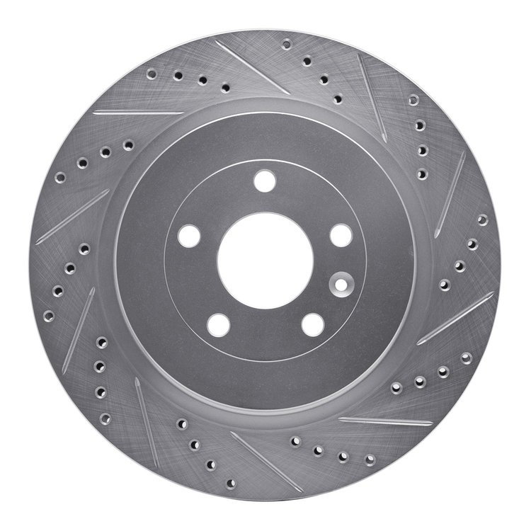 631-54222R Drilled/Slotted Brake Rotor [Silver], 2013-2019 Ford/Lincoln/Mercury/Mazda, Position: Rear Right