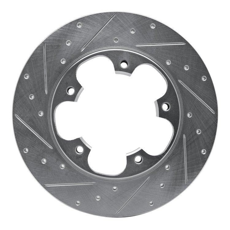 631-54228L Drilled/Slotted Brake Rotor [Silver], 2015-2020 Ford/Lincoln/Mercury/Mazda, Position: Rear Left