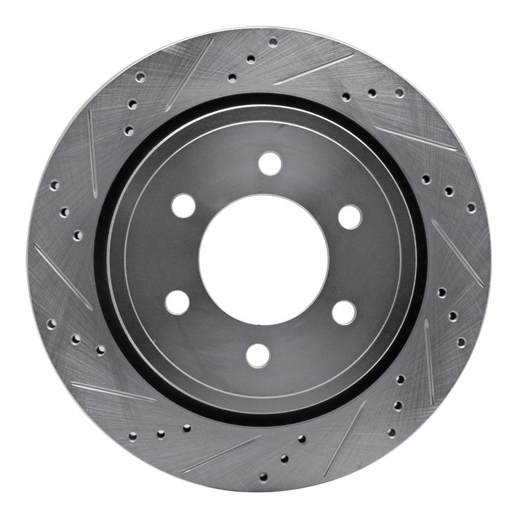 631-54231L Drilled/Slotted Brake Rotor [Silver], 2015-2017 Ford/Lincoln/Mercury/Mazda, Position: Rear Left