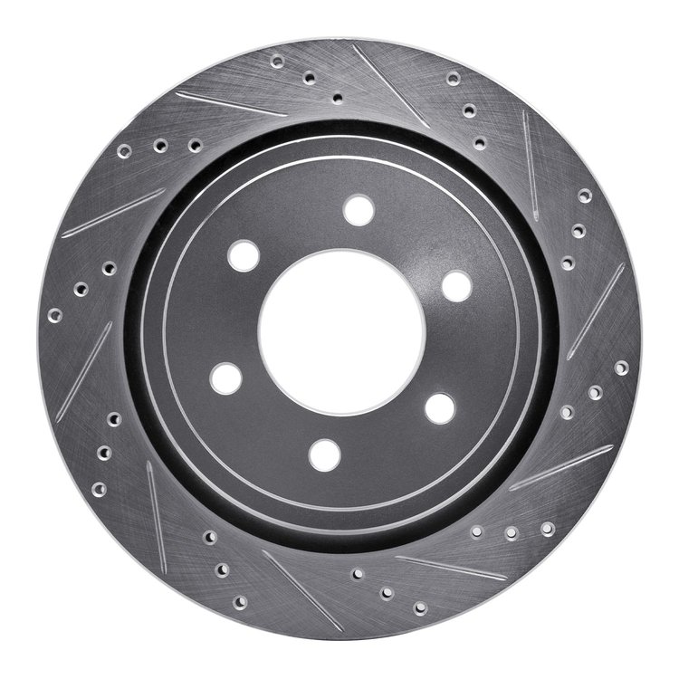 631-54231R Drilled/Slotted Brake Rotor [Silver], 2015-2017 Ford/Lincoln/Mercury/Mazda, Position: Rear Right
