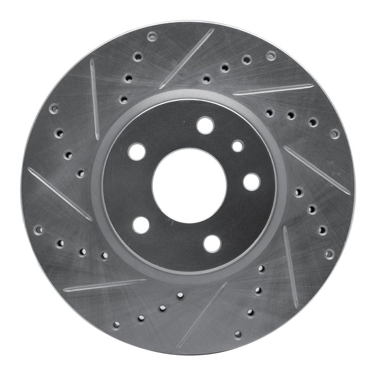 631-54259L Drilled/Slotted Brake Rotor [Silver], 2013-2020 Ford/Lincoln/Mercury/Mazda, Position: Front Left