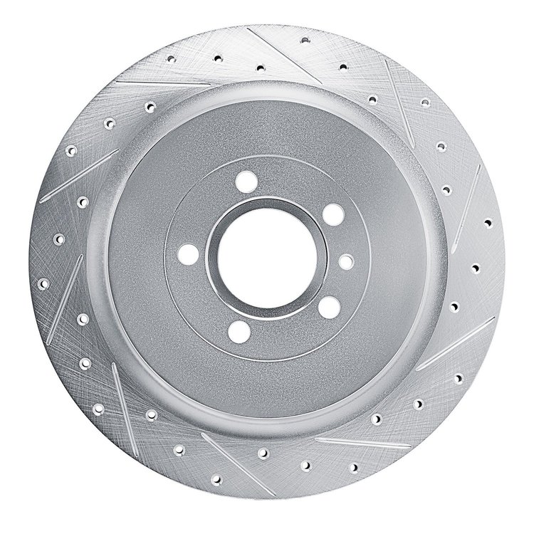 631-54260R Drilled/Slotted Brake Rotor [Silver], 2013-2014 Ford/Lincoln/Mercury/Mazda, Position: Rear Right