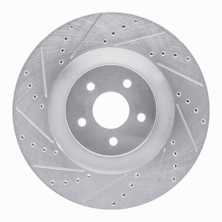 631-54261L Drilled/Slotted Brake Rotor [Silver], 2016-2018 Ford/Lincoln/Mercury/Mazda, Position: Front Left