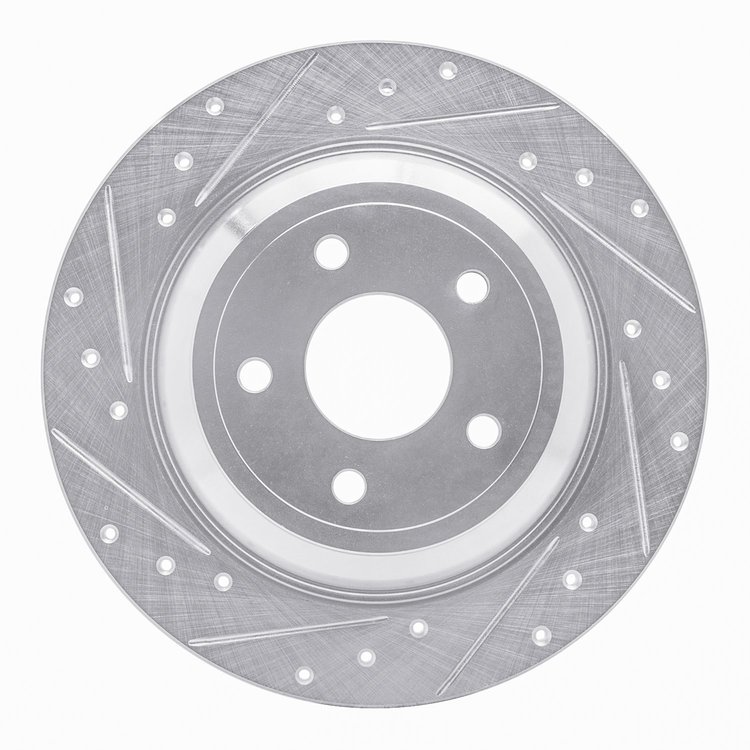631-54262L Drilled/Slotted Brake Rotor [Silver], Fits Select Ford/Lincoln/Mercury/Mazda, Position: Rear Left
