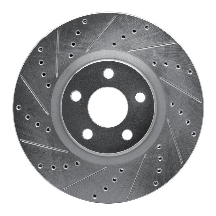631-54264L Drilled/Slotted Brake Rotor [Silver], 2017-2020 Ford/Lincoln/Mercury/Mazda, Position: Front Left