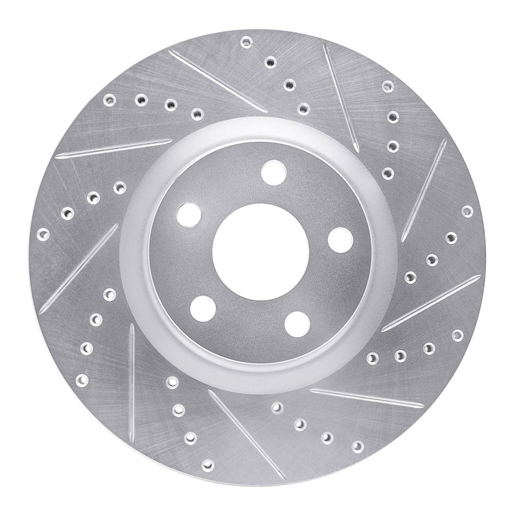 631-54264R Drilled/Slotted Brake Rotor [Silver], 2017-2020 Ford/Lincoln/Mercury/Mazda, Position: Front Right