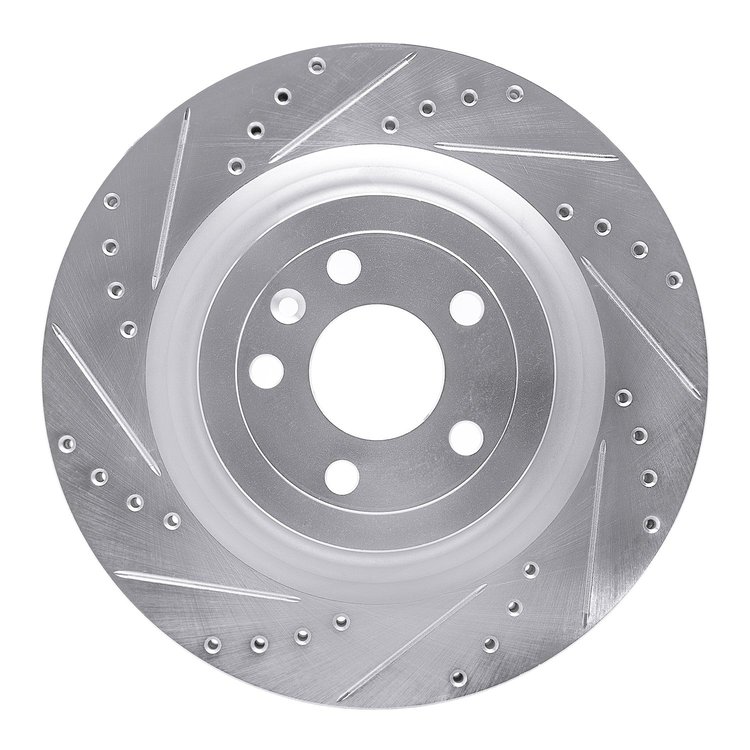 631-54266L Drilled/Slotted Brake Rotor [Silver], 2013-2019 Ford/Lincoln/Mercury/Mazda, Position: Front Left