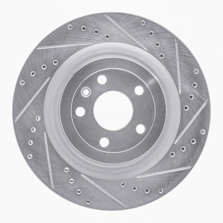 631-54266R Drilled/Slotted Brake Rotor [Silver], 2013-2019 Ford/Lincoln/Mercury/Mazda, Position: Front Right