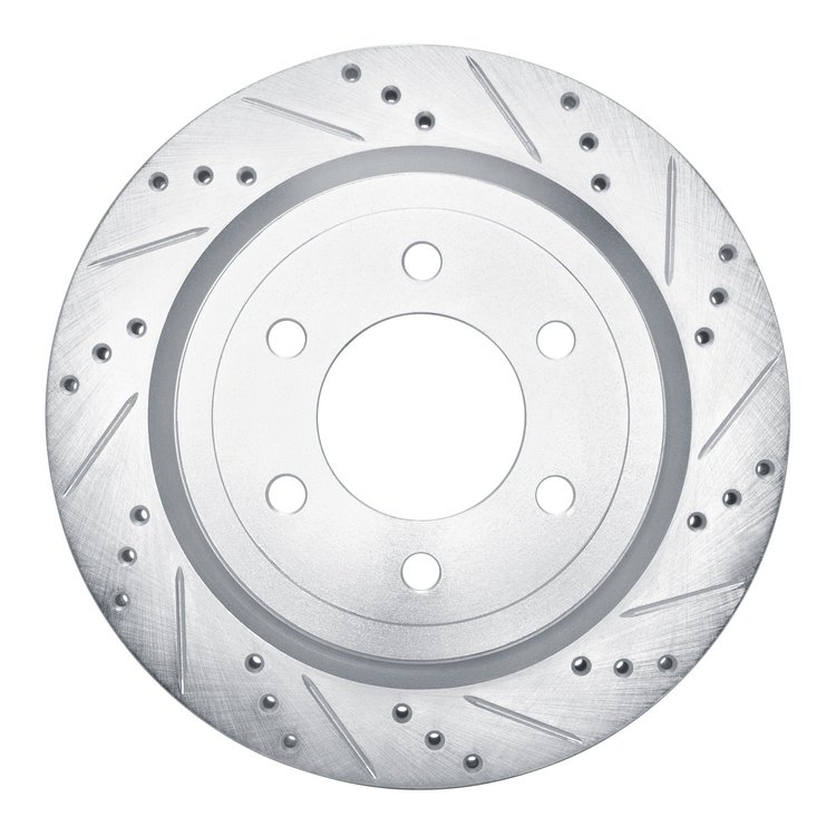 631-54267R Drilled/Slotted Brake Rotor [Silver], 2018-2021 Ford/Lincoln/Mercury/Mazda, Position: Rear Right