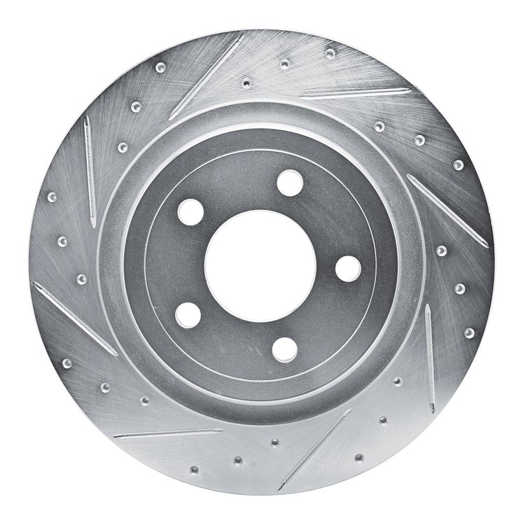 631-54280L Drilled/Slotted Brake Rotor [Silver], Fits Select Ford/Lincoln/Mercury/Mazda, Position: Rear Left
