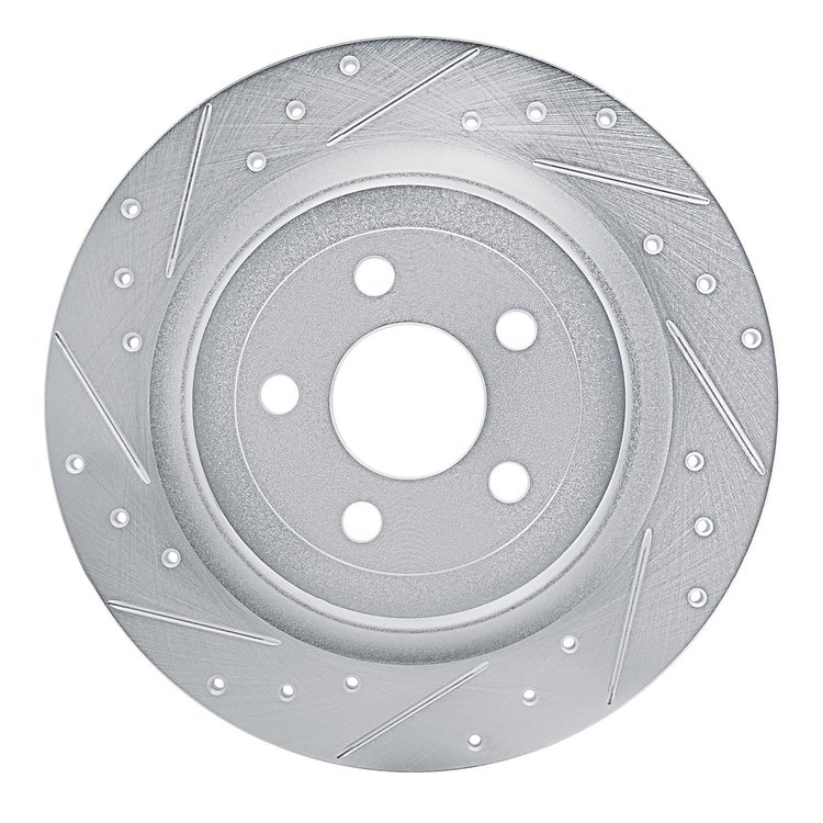 631-54282L Drilled/Slotted Brake Rotor [Silver], Fits Select Ford/Lincoln/Mercury/Mazda, Position: Rear Left