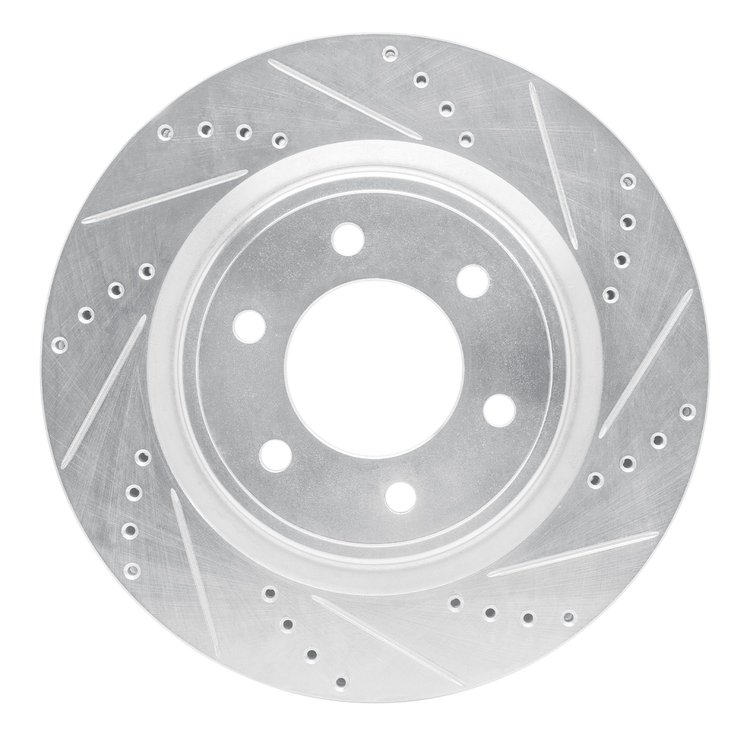 631-54287R Drilled/Slotted Brake Rotor [Silver], Fits Select Ford/Lincoln/Mercury/Mazda, Position: Front Right