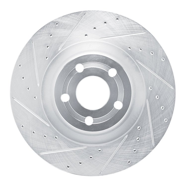 631-54296L Drilled/Slotted Brake Rotor [Silver], Fits Select Ford/Lincoln/Mercury/Mazda, Position: Front Left