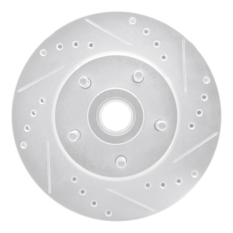 631-55000R Drilled/Slotted Brake Rotor [Silver], 1987-1992 Ford/Lincoln/Mercury/Mazda, Position: Front Right