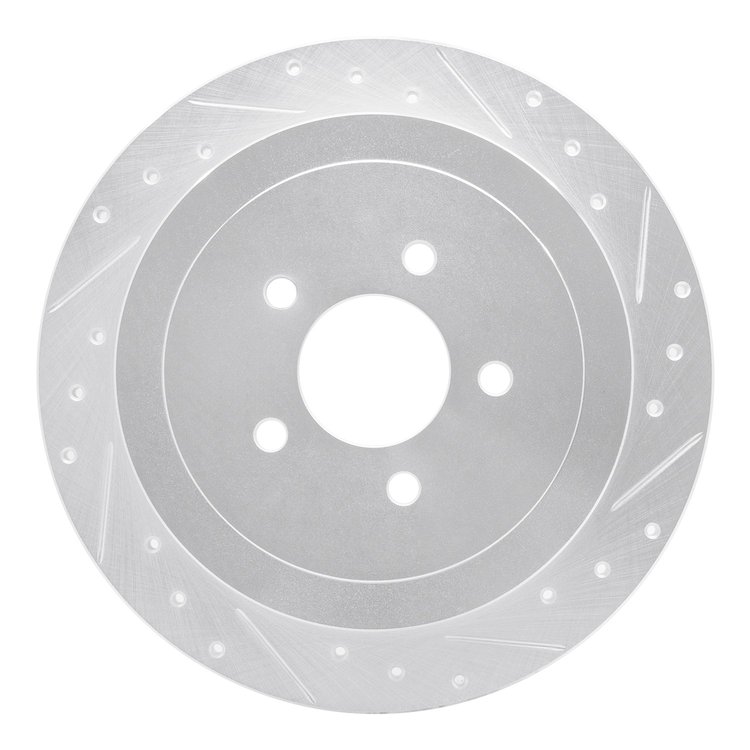 631-55004R Drilled/Slotted Brake Rotor [Silver], 2003-2011 Ford/Lincoln/Mercury/Mazda, Position: Rear Right