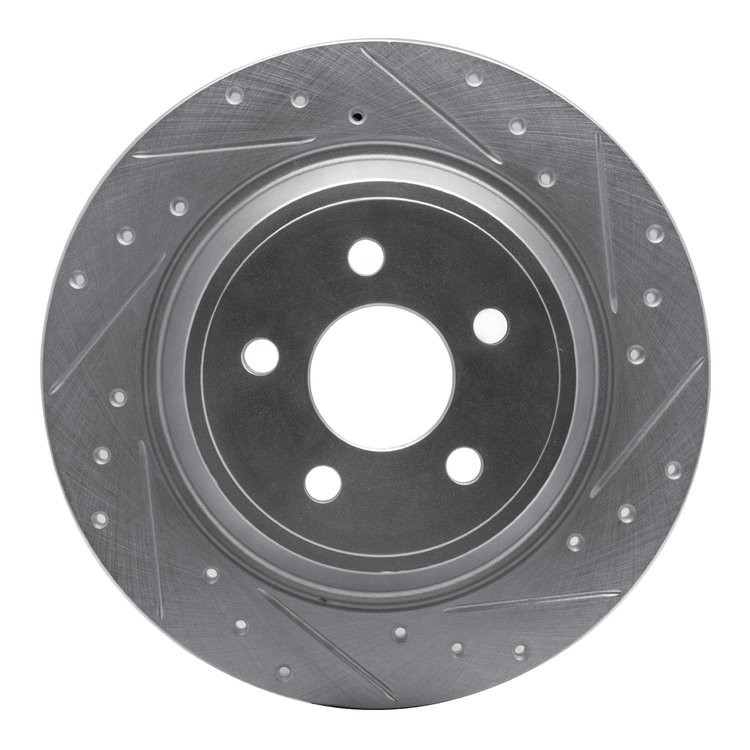 631-55005R Drilled/Slotted Brake Rotor [Silver], Fits Select Ford/Lincoln/Mercury/Mazda, Position: Rear Right