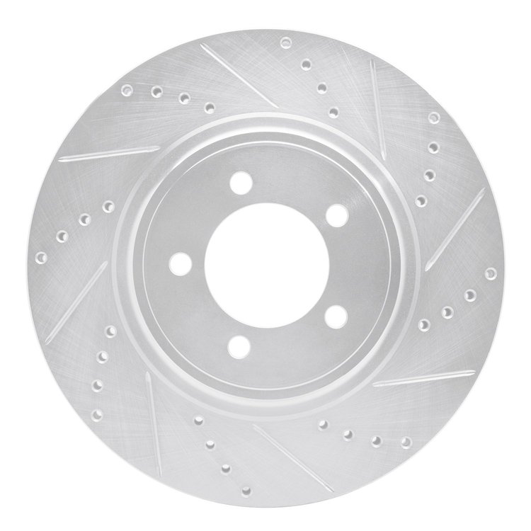 631-55007R Drilled/Slotted Brake Rotor [Silver], 2003-2005 Ford/Lincoln/Mercury/Mazda, Position: Front Right