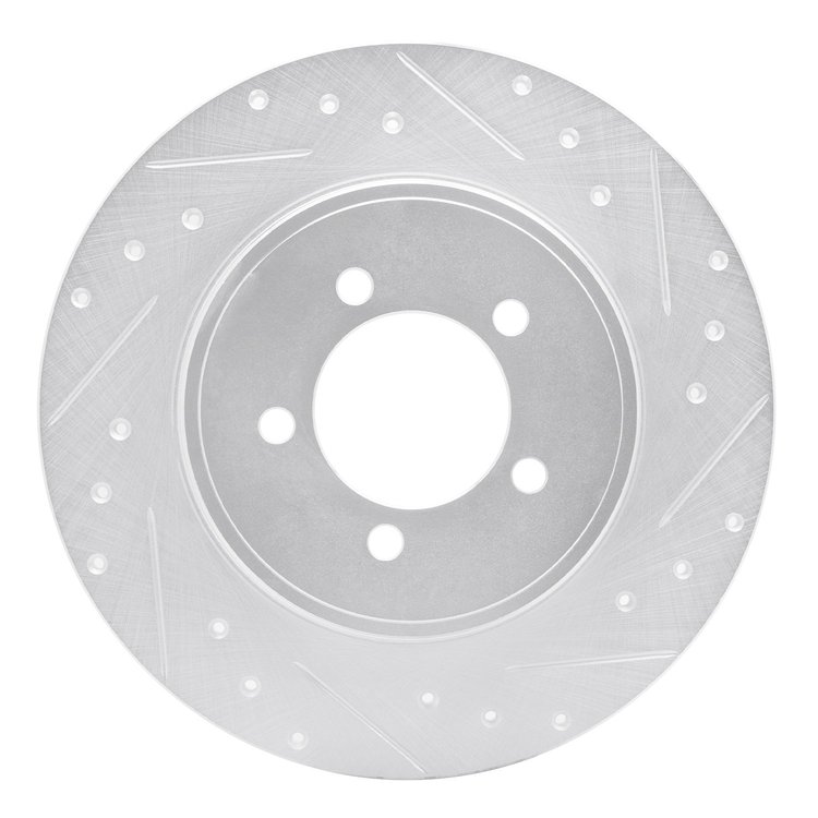 631-55008R Drilled/Slotted Brake Rotor [Silver], 2003-2005 Ford/Lincoln/Mercury/Mazda, Position: Rear Right