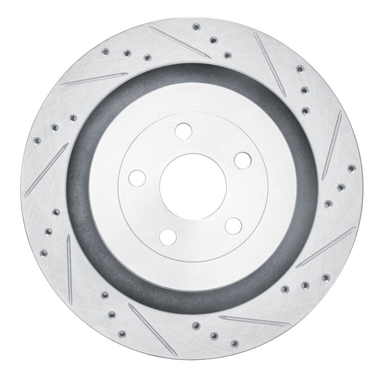 631-55010R Drilled/Slotted Brake Rotor [Silver], Fits Select Ford/Lincoln/Mercury/Mazda, Position: Rear Right